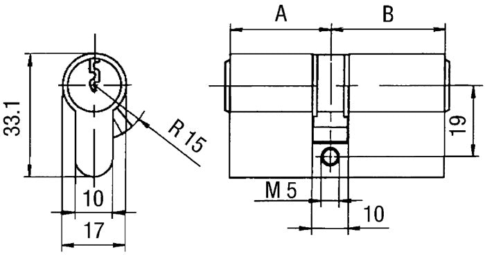 BKS Profildoppelzylinder PZ 8812 ( 3000251963 ) 45/70 mm Anzahl Schlüssel 3 verschiedenschließend