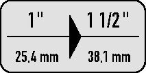 Loupe ASW 450 - 3 (4000820981) entraînement 1″ sortie 1 1/2″