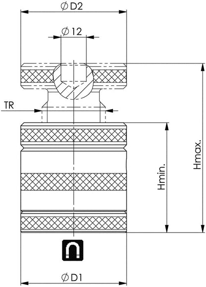 Vérin AMF n° 6400M (4000833476) taille 80 hauteur 60 - 80 mm