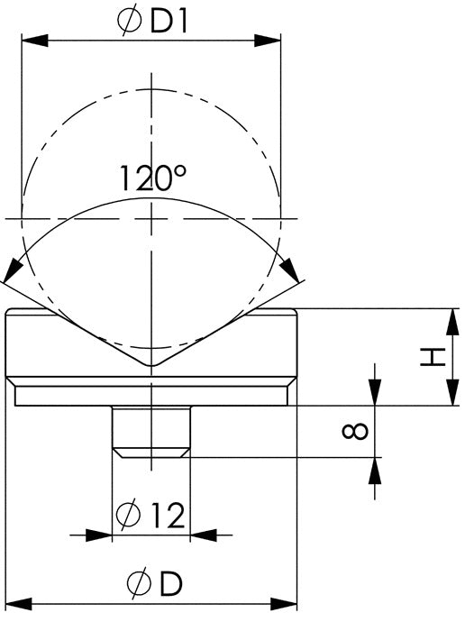 Fixation pour vérin à vis AMF N° 6441 ( 4000833137 ) Axe d'insertion Ø 12 mm Ø extérieur 65 mm