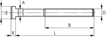 AMF T-Nutenschraube (DIN 787) ( 4000603223 ) T-Nut 16 mm M16 Länge 125 mm