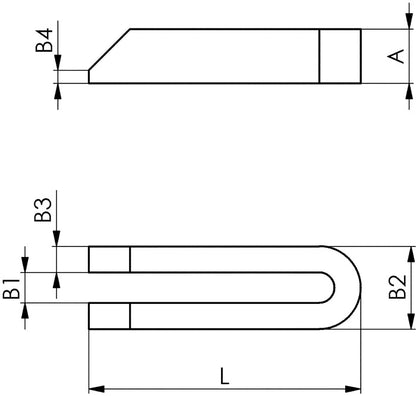 AMF Gabelspanneisen DIN 6315B ( 4000833031 ) Schlitzbreite 22 mm für Spannschraube M20, M22