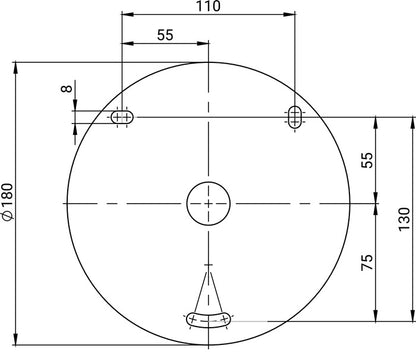 Support de tuyau mural ALBA TURBO (4000351454) largeur 427 mm sans tuyau/raccords