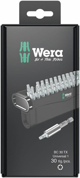 Assortiment d'embouts Wera Bit-Check 30 TX Universal 1 SB (4000828163) 30 pièces