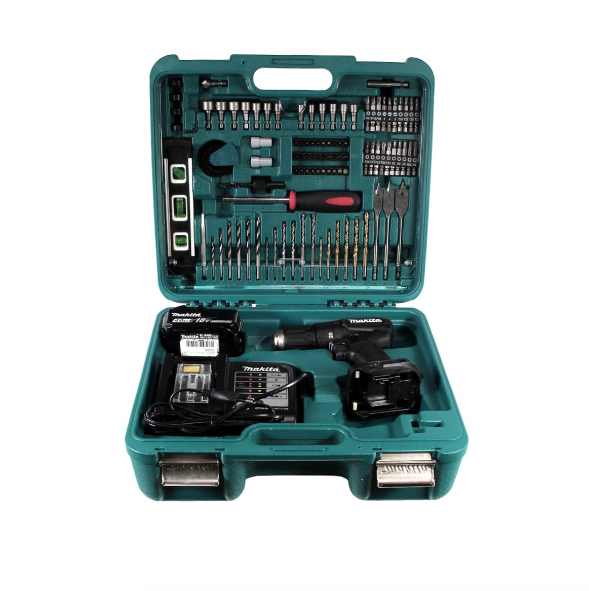 Makita DHP 483 SMTKB Akku Schlagbohrschrauber 18 V 40Nm Brushless + 1x Akku 4,0Ah + Ladegerät + Koffer mit 101tlg. Zubehörset - Toolbrothers