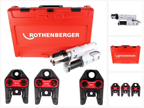 Rothenberger ROMAX AC ECO Set TH 230 V Pressmaschine Typ C für Netzbetrieb im Transportkoffer + 3 x Pressbacken ( 15730 ) - Toolbrothers