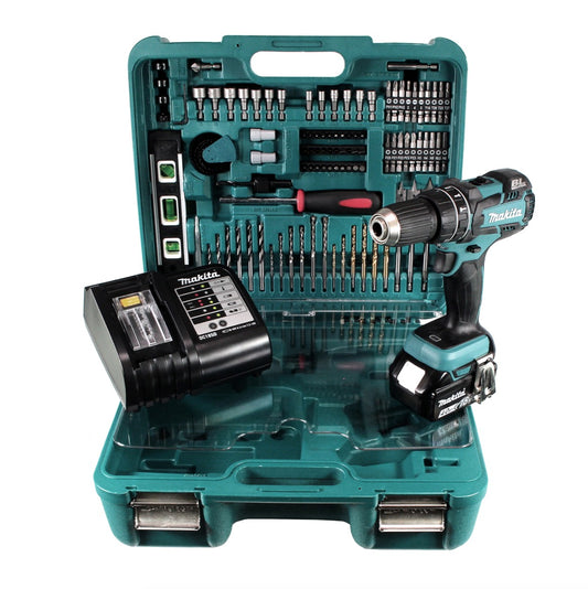 Makita DHP 480 SMTK Akku Schlagbohrschrauber 18 V 54Nm + 1x Akku 4,0Ah + Ladegerät + Koffer mit 101tlg. Zubehörset - Toolbrothers