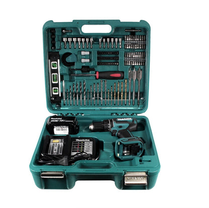 Makita DHP 485 SMTK Akku Schlagbohrschrauber 18V 50Nm Brushless + 1x Akku 4,0Ah + Ladegerät + Koffer mit 101tlg. Zubehörset - Toolbrothers