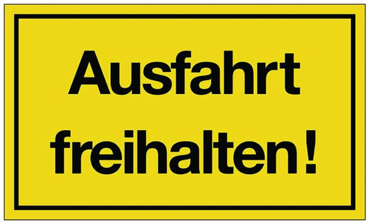 Hinweiszeichen ( 3000277103 ) Ausfahrt freihalten! Kunststoff