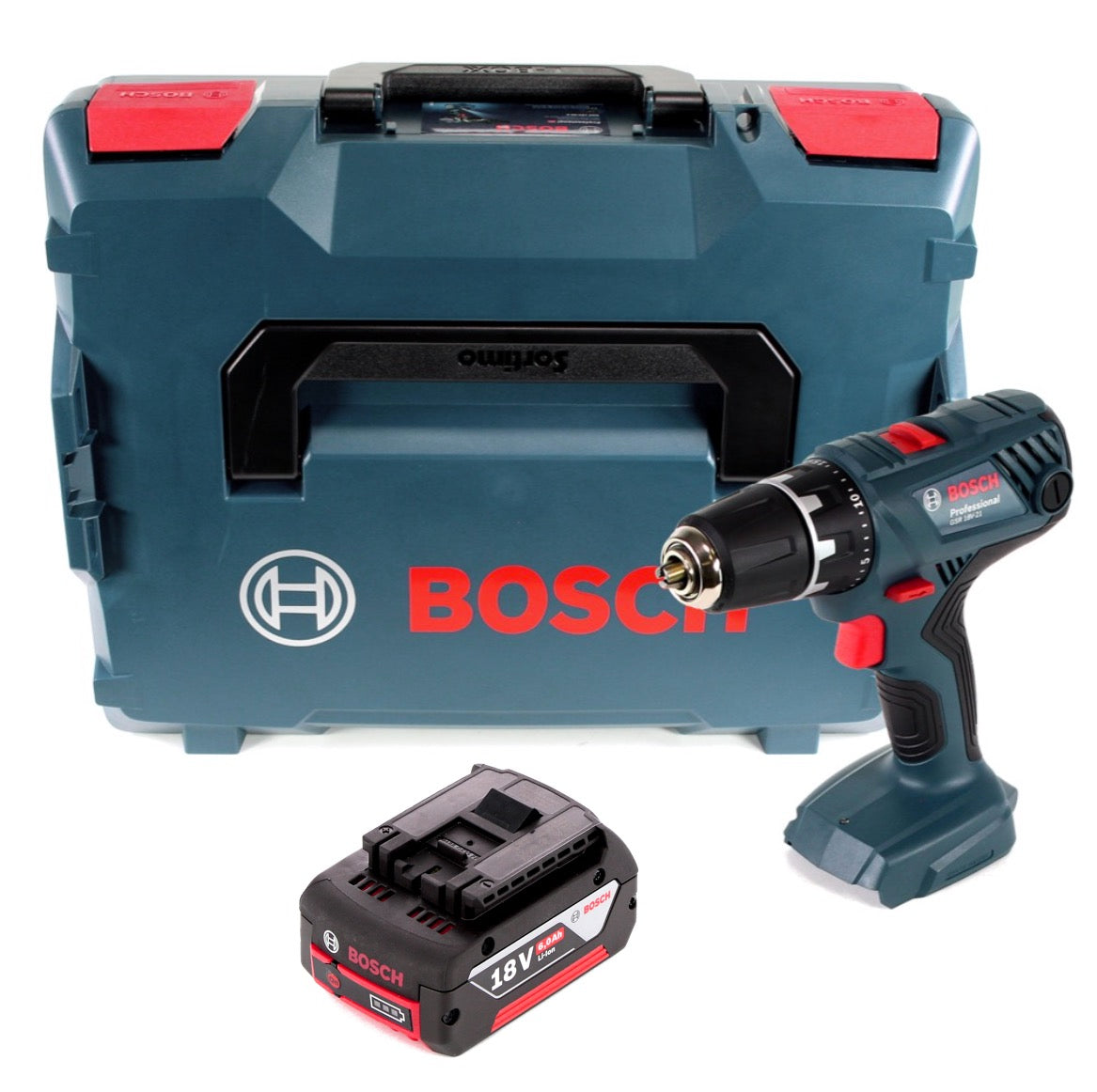 Bosch Professional GSR 18V-21 Akku Bohrschrauber 18V 55Nm + 1x Akku 6,0Ah + L-Boxx - ohne Ladegerät - Toolbrothers