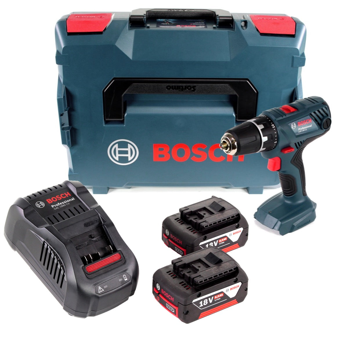 Bosch Professional GSR 18V-21 Akku Bohrschrauber 18V 55Nm + 2x Akku 6,0Ah + Ladegerät + L-Boxx - Toolbrothers