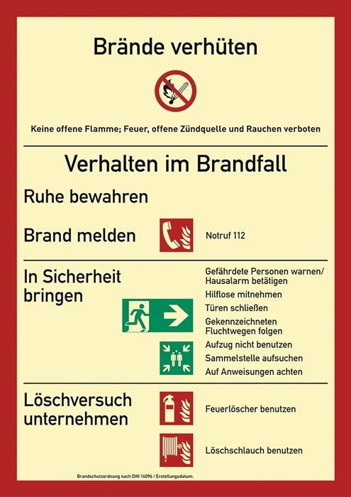 Brandschutzzeichen DIN EN ISO 7010 ( 9000477606 ) L210xB297 mm Folie