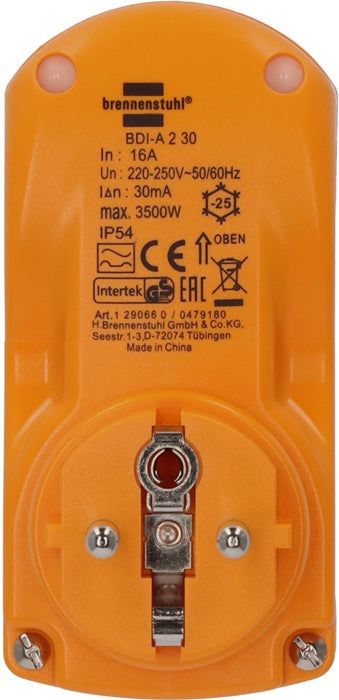 Brennenstuhl Personenschutzadapter BDI-A2 30 ( 4000873784 ) 16 A 230/50 V / Hz IP54