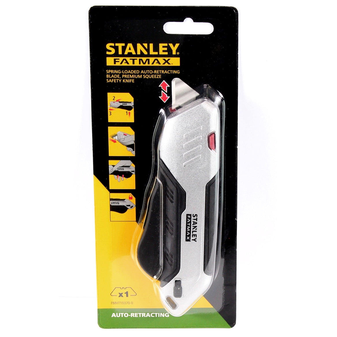 Stanley FATMAX Met. Sicherheitsmesser ( FMHT10370-0 ) + 10 x Stanley Trapezklingen 1992 ungelocht rund ( 2-11-987 ) - Toolbrothers