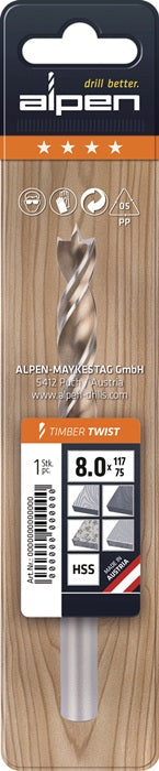 Alpen Spiralbohrer TIMBER TWIST ( 4000863264 ) Ø 1 mm Gesamtlänge 34 mm