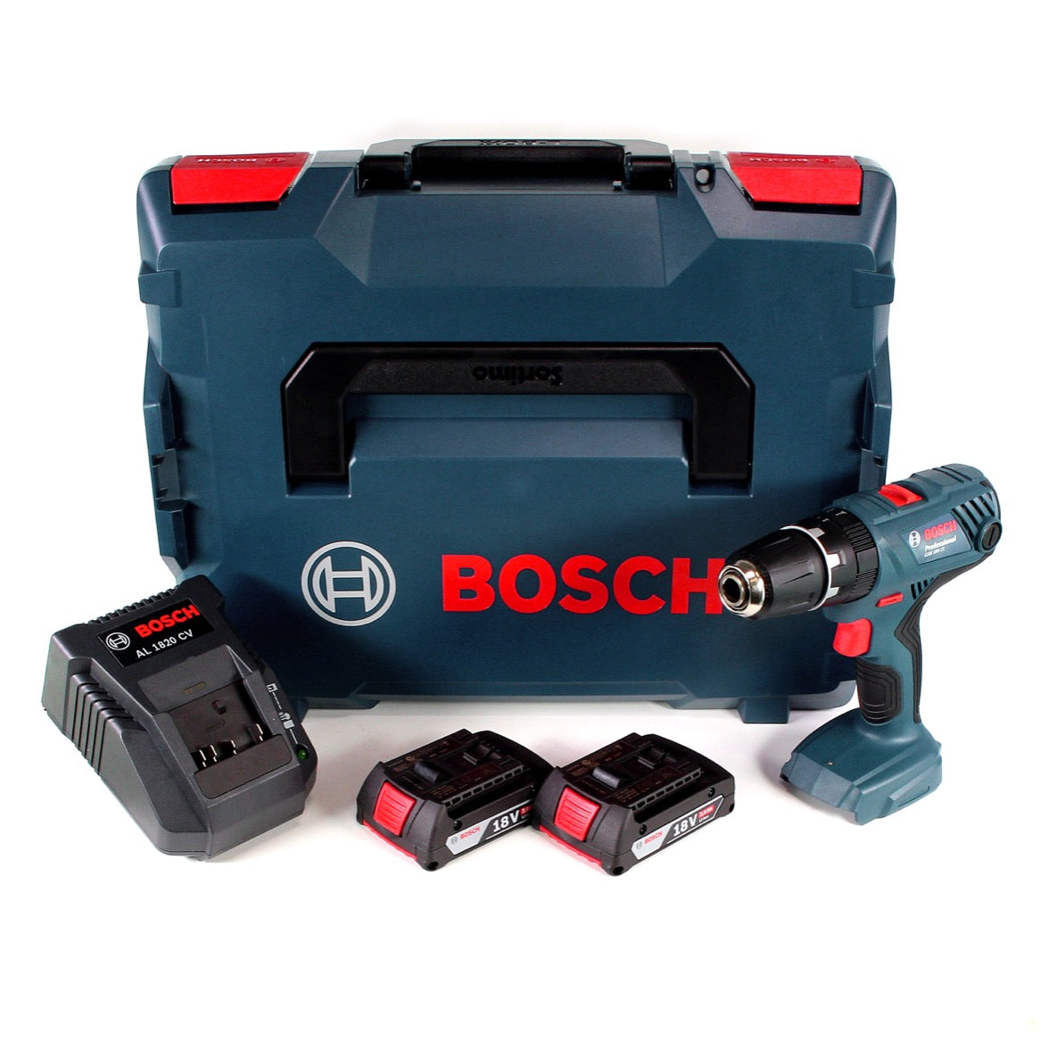 Bosch Professional GSB 18V-21 Akku Schlagbohrschrauber 18V 55Nm + 2x Akku 2,0Ah + Ladegerät + L-Boxx - Toolbrothers