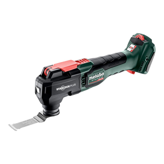 Metabo MT 18 LTX BL QSL outil multifonction à batterie 18 V sans balais Starlock Plus (613088800) + 2x batterie 4,0 Ah + chargeur + 12 accessoires + métaBOX