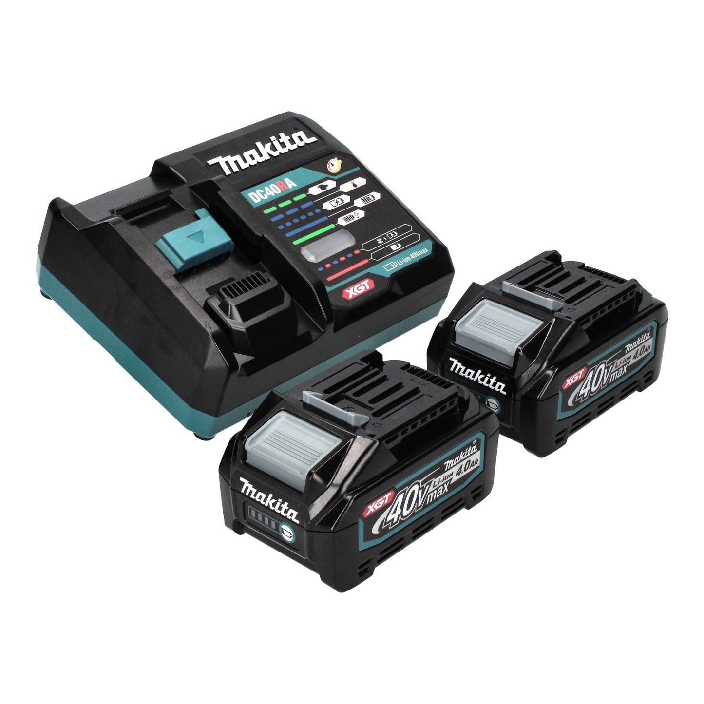 Makita BO 001 CGM201 ponceuse excentrique à batterie 40 V max. 125 mm course 5,0 mm sans balais + 2x batteries 4,0 Ah + chargeur