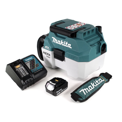 Makita DVC 750 LRM1X3 Akku Staubsauger Nass und Trockensauger 18 V tragbar + 1x 4,0 Ah Akku und Lader - ohne Zubehör - Toolbrothers