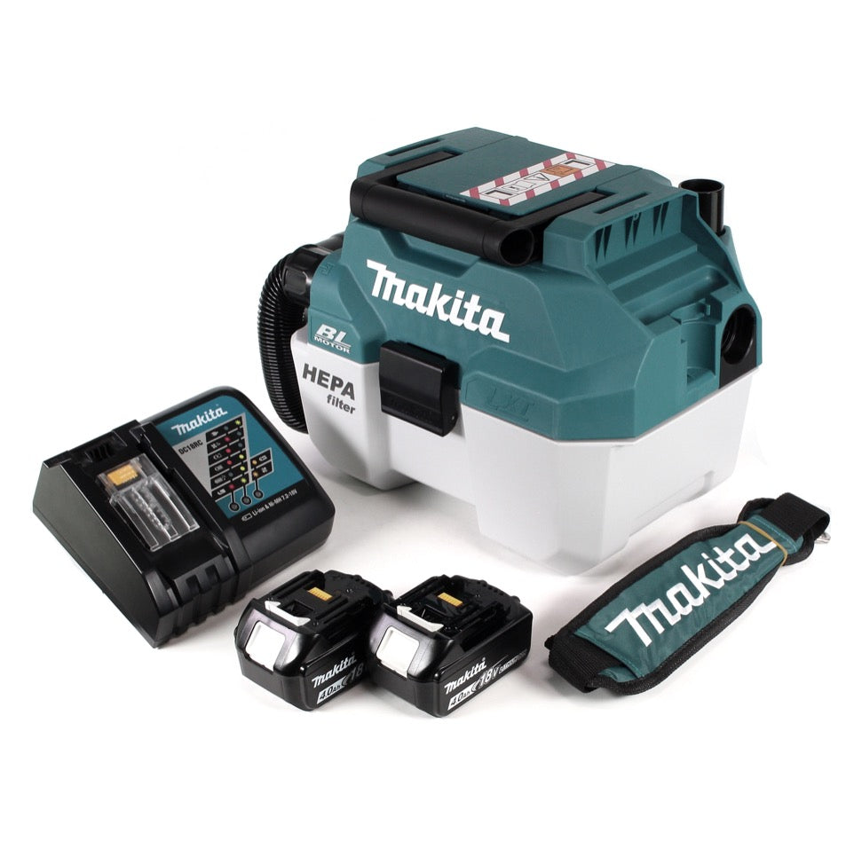 Makita DVC 750 LRMX3 Akku Staubsauger Nass und Trockensauger 18 V tragbar + 2x 4,0 Ah Akku und Lader- ohne Zubehör - Toolbrothers