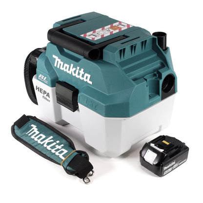 Makita DVC 750 LT1X3 Akku Staubsauger Nass und Trockensauger 18 V tragbar + 1x 5,0 Ah Akku - ohne Zubehör, ohne Ladegerät - Toolbrothers