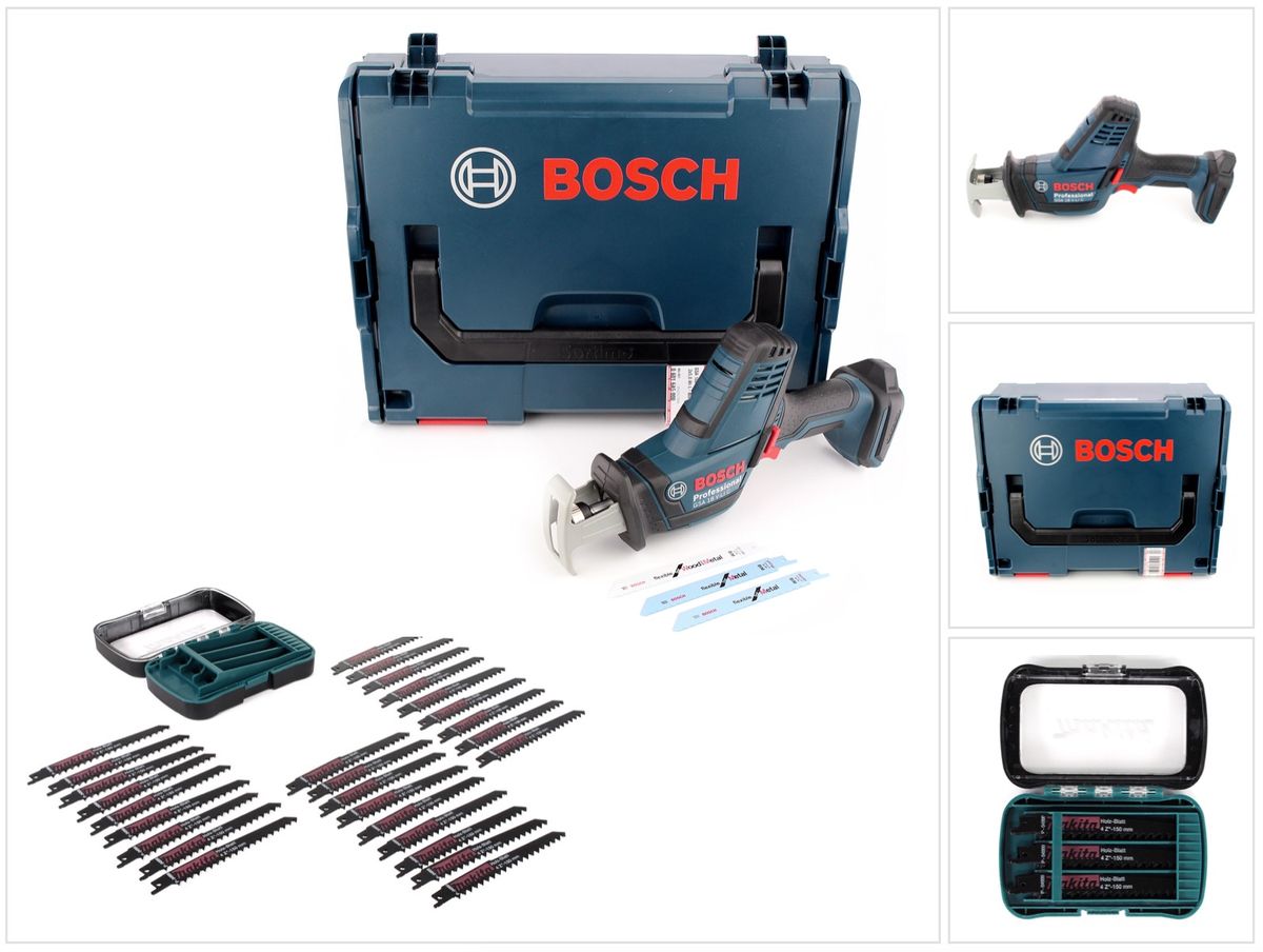 Bosch GSA 18V-Li C Akku Reciprosäge 18V ( 06016A5001 ) Säbelsäge Solo in L-Boxx + 27 tlg. Makita Sägeblatt-Set - ohne Akku, ohne Ladegerät - Toolbrothers