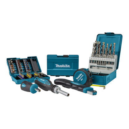 Makita B-49725 jeu de forets 96 pièces + Makpac (couteau de coupe ruban à mesurer tournevis à poing porte-embout à cliquet)