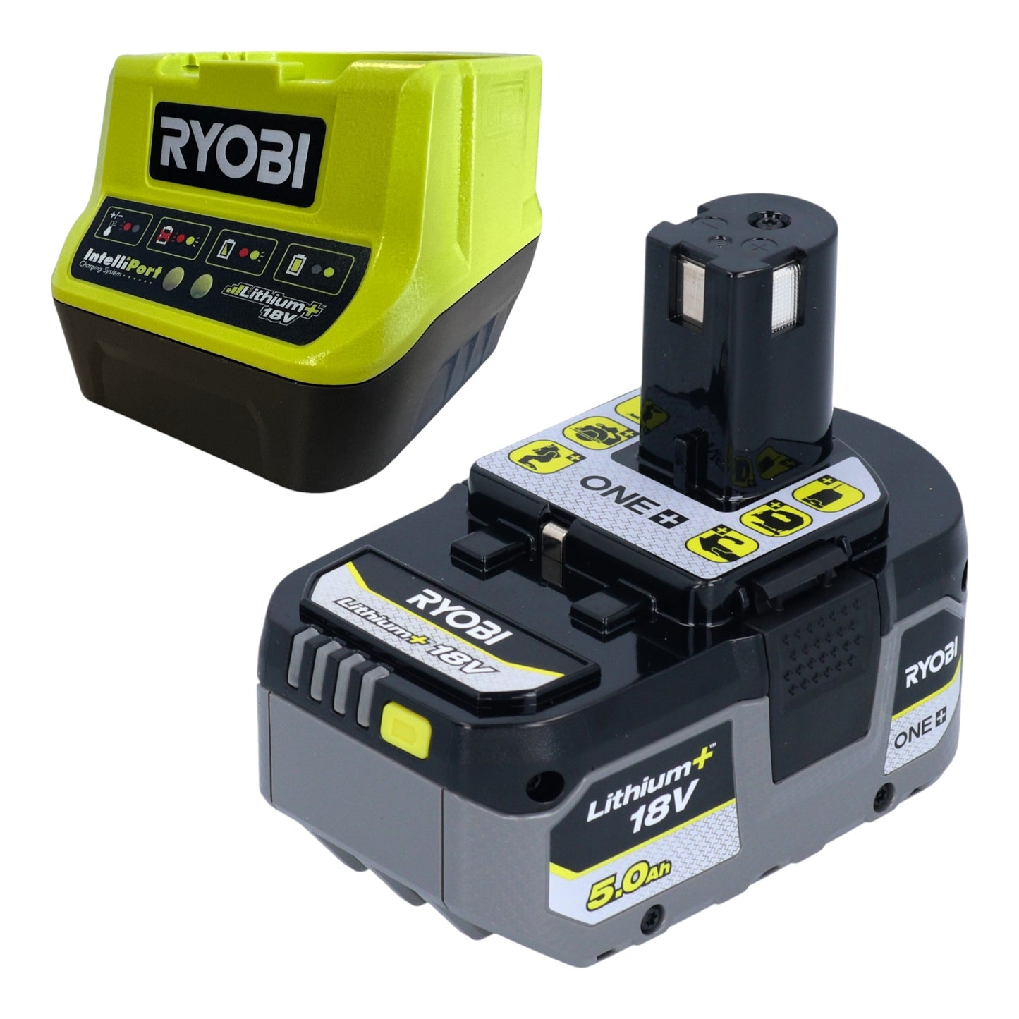 Ryobi R18TB Akku Gebläse 18 V 200 km/h + 1x Akku 5,0 Ah + Ladegerät