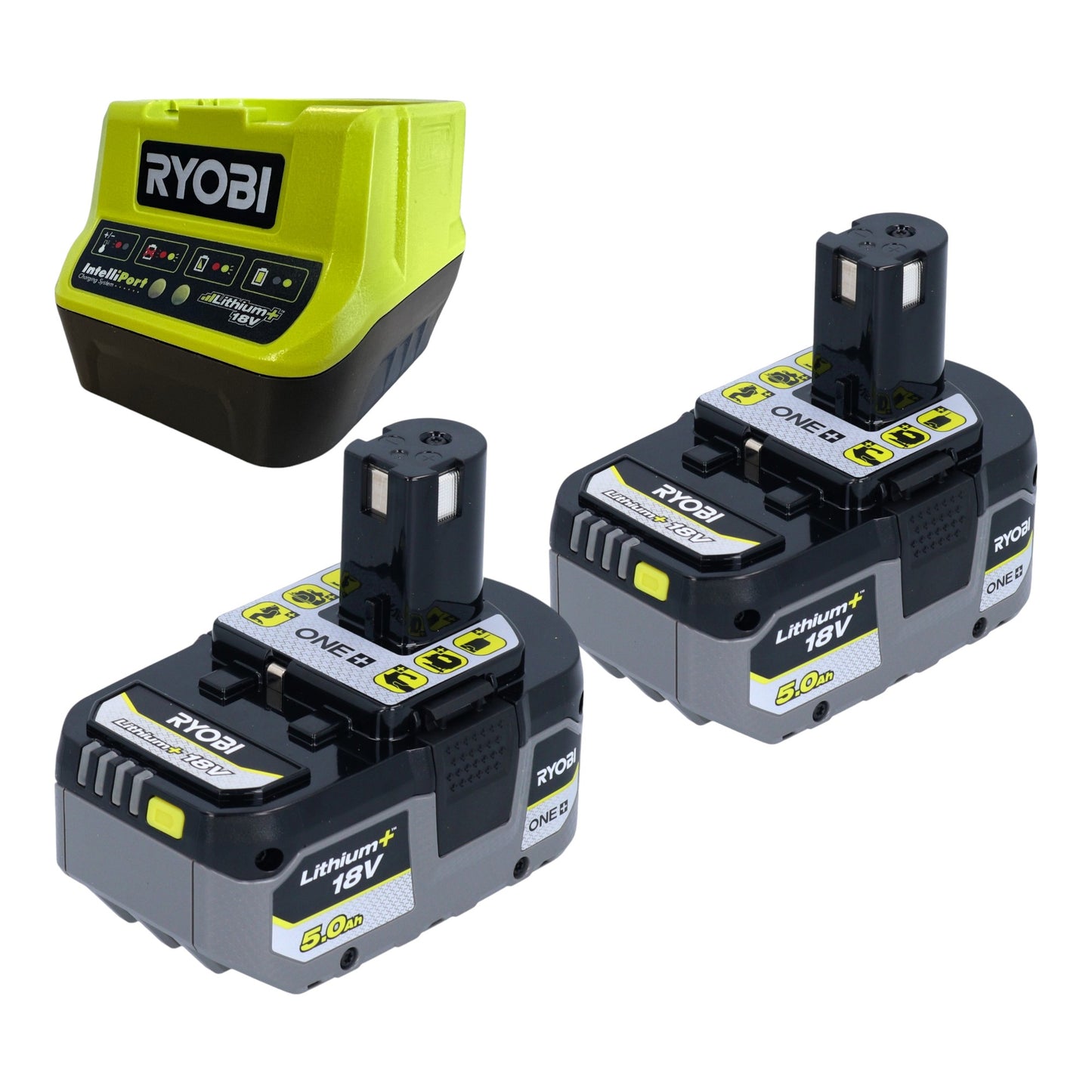 Ryobi R18TB Akku Gebläse 18 V 200 km/h + 2x Akku 5,0 Ah + Ladegerät