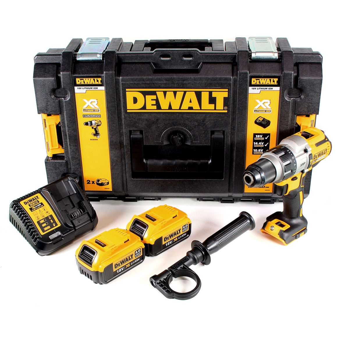 DeWalt DCD 996 M2 Akku Schlagbohrschrauber 18C 95Nm Brushless + 2x Akku 4,0Ah + Schnellladegerät + Toughbox - Toolbrothers