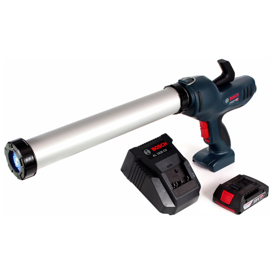 Bosch GCG 18V-600 Professional Akku Kartuschenpresse 400 ml Kapazität + 1x GBA 2,0 Ah Akku + AL 1820 CV Schnellladegerät - Toolbrothers