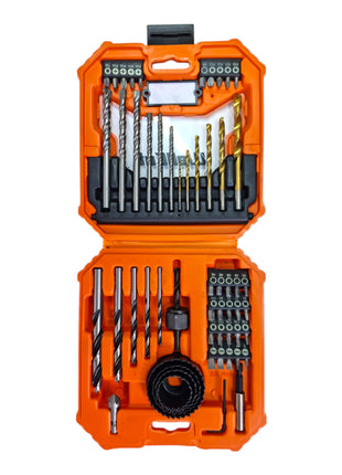 WellCut 56 tlg. Bit- und Bohrer Set ( WC-DB56 ) PH / PZ / HEX / Schiltz / TX / Robertson Metall / Holz / Stein Bohrer + Lochsäge 32 - 54 mm