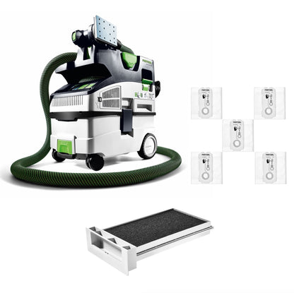 Festool CTL MIDI I Cleantec Absaugmobil 15l Staubkl. L ( 574832 ) + Nassfilter NF-CT + Filtersäcke SC-FIS-CT - Toolbrothers