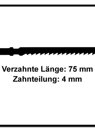 Lame de scie sauteuse Festool S 75/4/25 WOOD BASIC (204306) pour PS 300, PSB 300, PS 400, PSC 400, PSBC 400, PSB 400, PS 420, PSB 420, PSC 420, PSBC 420