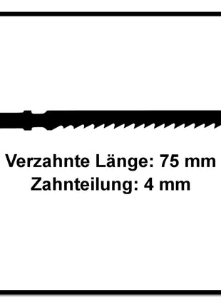 Lame de scie sauteuse Festool S 75/4/100 WOOD BASIC (204346) pour PS 300, PSB 300, PS 400, PSC 400, PSBC 400, PSB 400, PS 420, PSB 420, PSC 420, PSBC 420