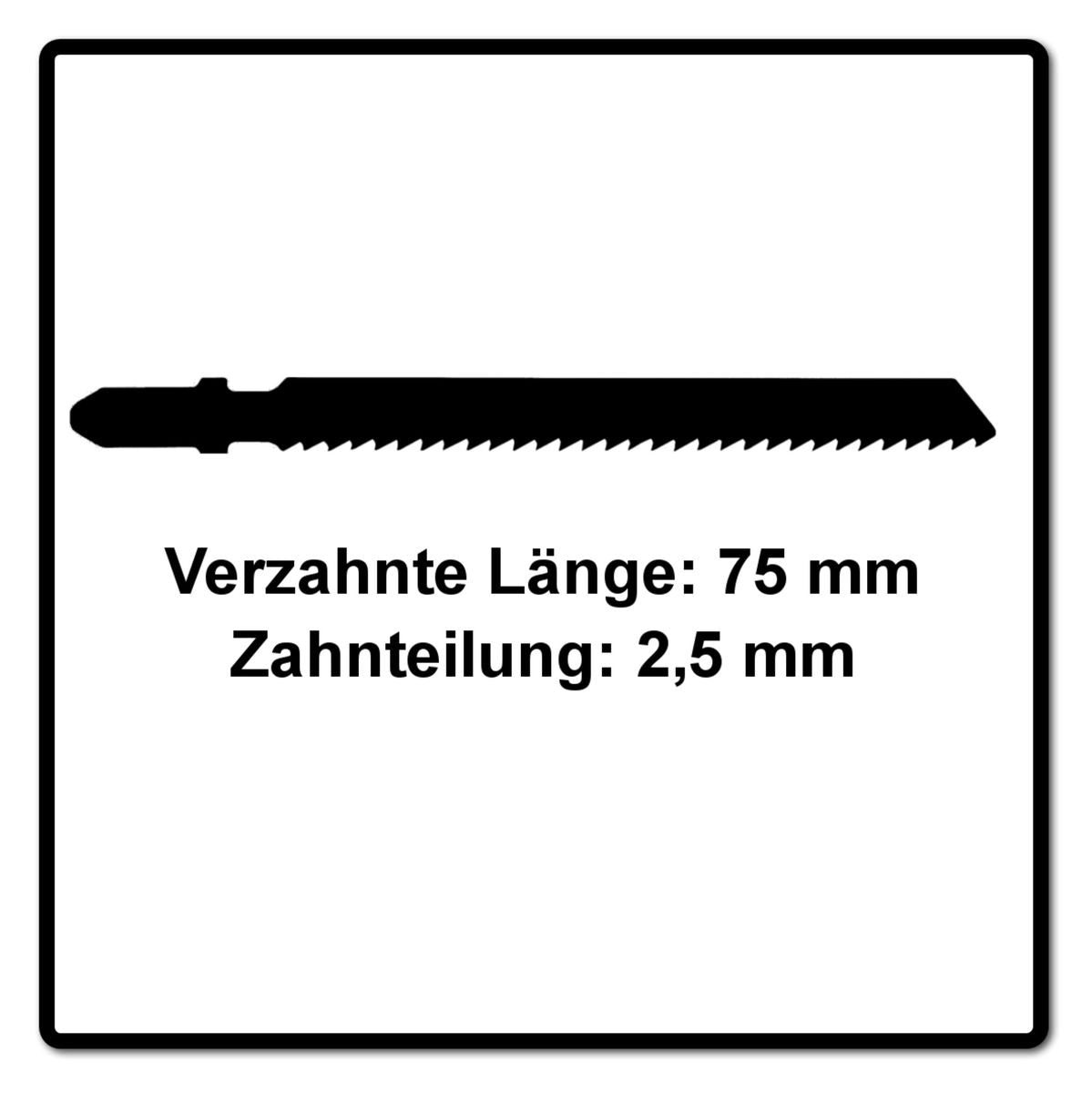 Festool S 75/2,5/5 WOOD Fine Cut Stichsägeblatt 75 mm 5 Stk. ( 204256 ) konisch geschliffen für sauberen Schnitt, HCS Stahl - Toolbrothers