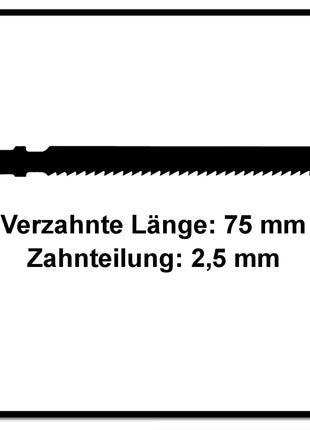 Festool S 75/2,5/25 lame de scie sauteuse WOOD FINE CUT (204257) pour PS 300, PSB 300, PS 400, PSC 400, PSBC 400, PSB 400, PS 420, PSB 420, PSC 420, PSBC 420