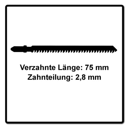 Festool S 75/2.8/20 lame de scie sauteuse WOOD STRAIGHT CUT (204261) pour PS 300, PSB 300, PS 400, PSC 400, PSBC 400, PSB 400, PS 420, PSB 420, PSC 420, PSBC 420