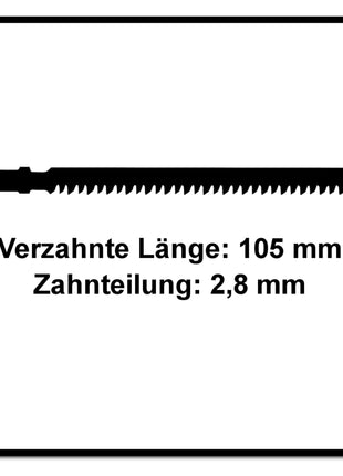 Festool S 105/2,8/5 Stichsägeblatt WOOD STRAIGHT CUT ( 204262 ) für PS 300, PSB 300, PS 400, PSC 400, PSBC 400, PSB 400, PS 420, PSB 420, PSC 420, PSBC 420