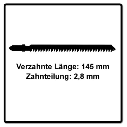 Festool S 145/2.8/5 lame de scie sauteuse WOOD STRAIGHT CUT (204264) pour PS 300, PSB 300, PS 400, PSC 400, PSBC 400, PSB 400, PS 420, PSB 420, PSC 420, PSBC 420