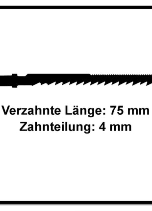 Festool S 75/4 K/20 Stichsägeblatt WOOD CURVES ( 204266 ) für PS 300, PSB 300, PS 400, PSC 400, PSBC 400, PSB 400, PS 420, PSB 420, PSC 420, PSBC 420