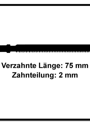 Festool S 75/1,5/5 lame de scie sauteuse PLASTICS PROFILE (204268) pour PS 300, PSB 300, PS 400, PSC 400, PSBC 400, PSB 400, PS 420, PSB 420, PSC 420, PSBC 420