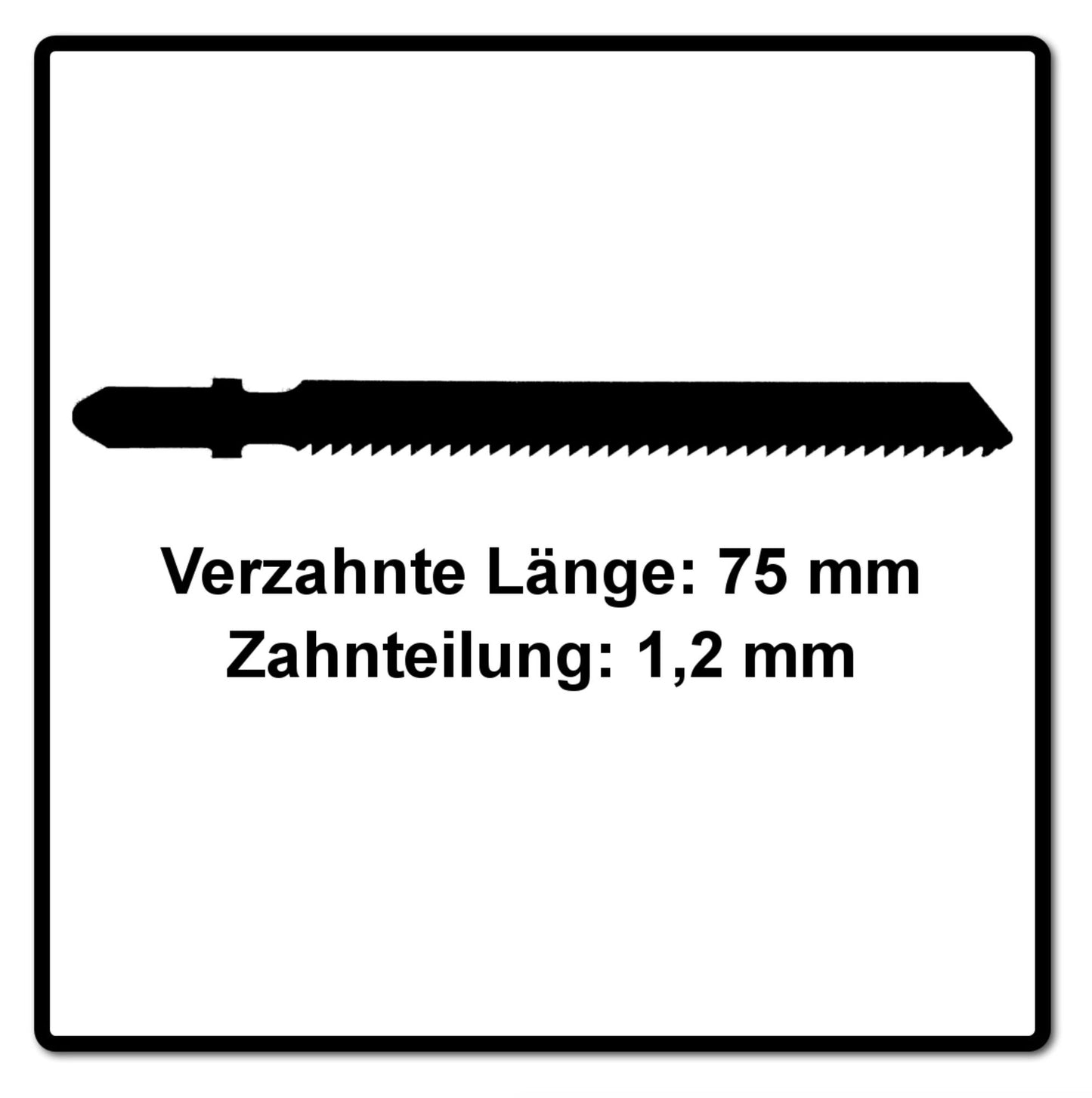 Festool HS 75/1,2 BI/5 Stichsägeblatt METAL STEEL/STAINLESS STEEL ( 204270 ) für PS 300, PSB 300, PS 400, PSC 400, PSBC 400, PSB 400, PS 420, PSB 420, PSC 420, PSBC 420