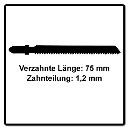 Festool HS 75/1,2 BI/5 Stichsägeblatt METAL STEEL/STAINLESS STEEL ( 204270 ) für PS 300, PSB 300, PS 400, PSC 400, PSBC 400, PSB 400, PS 420, PSB 420, PSC 420, PSBC 420