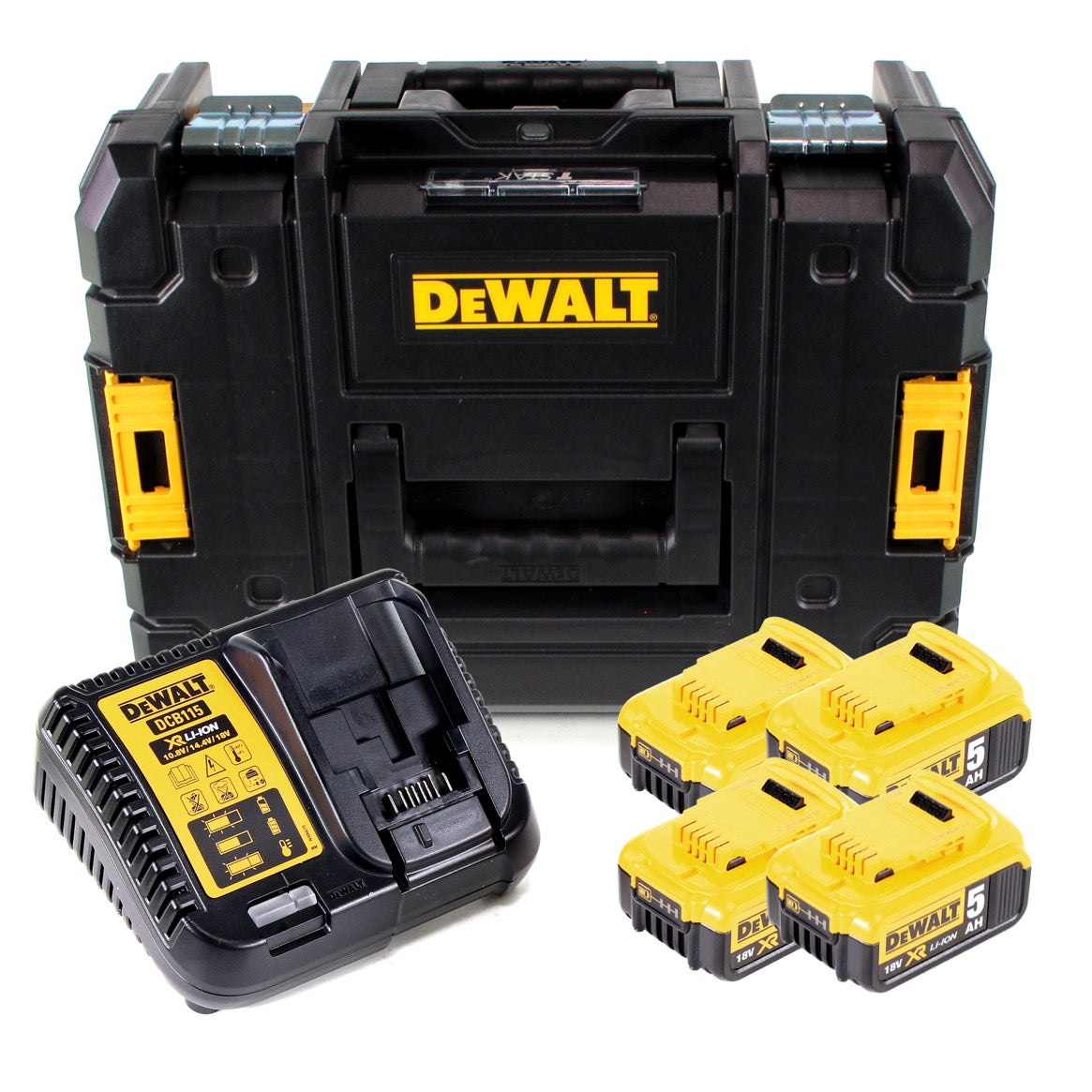 DeWalt Akku Plus Starterkit DCB115P4 18V mit 4x DCB184 Akku 5,0Ah + Ladegerät + TSTAK - Toolbrothers