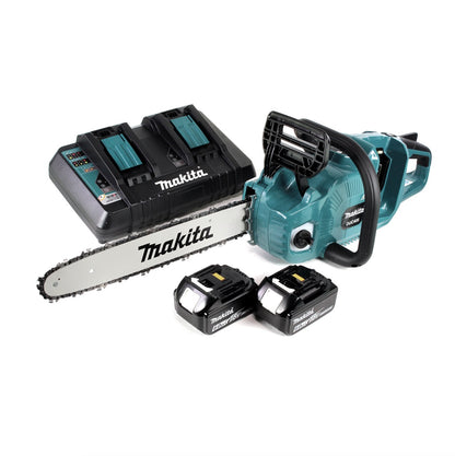 Makita DUC 405 PG2 Akku Kettensäge 36V ( 2x18V ) Brushless 40 cm + 2x 6,0 Ah Akku + Doppelladegerät - Toolbrothers