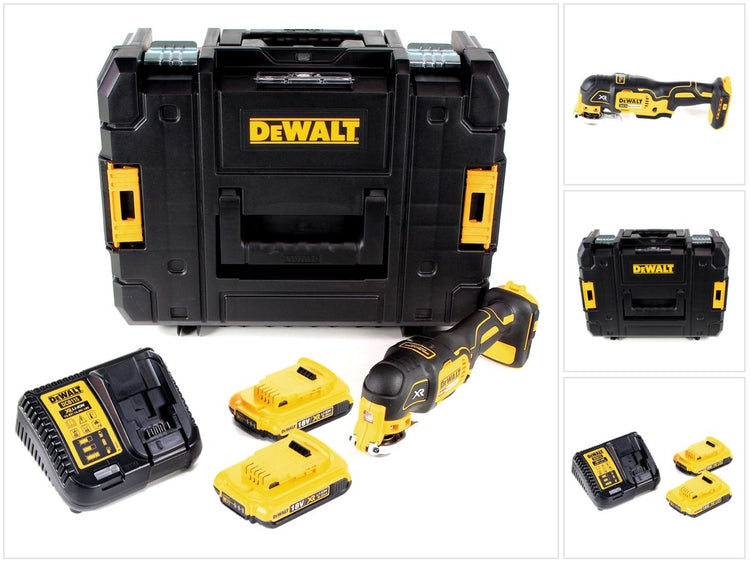 DeWalt DCS 355 D2 Akku Oszillierer 18V Brushless Solo + 2x Akku 2,0Ah + Ladegerät + TSTAK - Toolbrothers