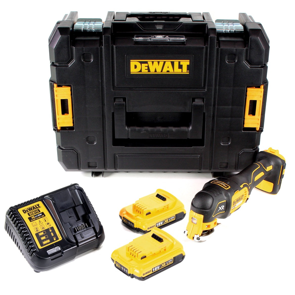 DeWalt DCS 355 D2 Akku Oszillierer 18V Brushless Solo + 2x Akku 2,0Ah + Ladegerät + TSTAK - Toolbrothers