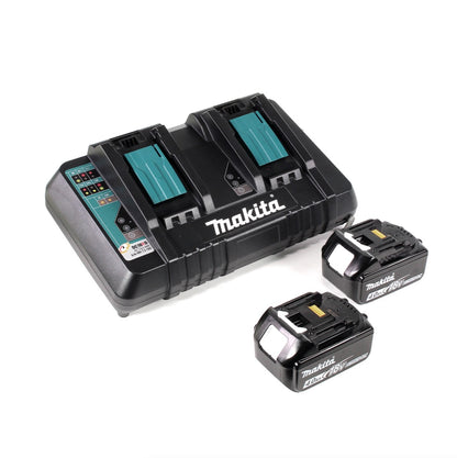 Makita DUC 355 PM2 Akku Kettensäge 36V ( 2x18V ) Brushless 35 cm + 2x 4,0 Ah Akku + Doppelladegerät - Toolbrothers