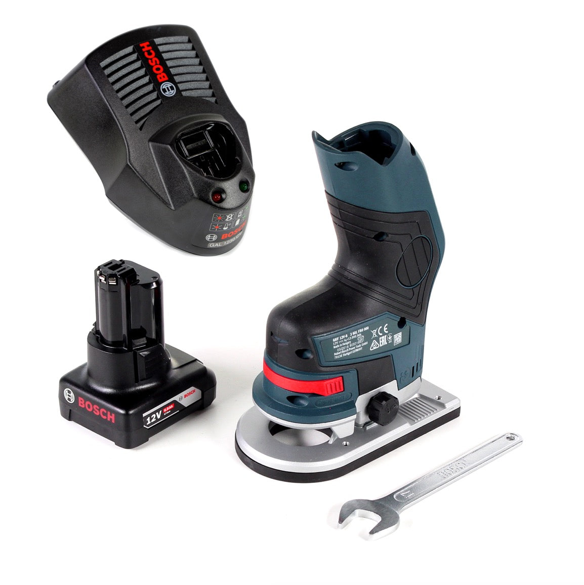 Bosch GKF 12V-8 Akku Kantenfräse 12V + 1x Akku 6,0Ah + Schnellladegerät - Toolbrothers